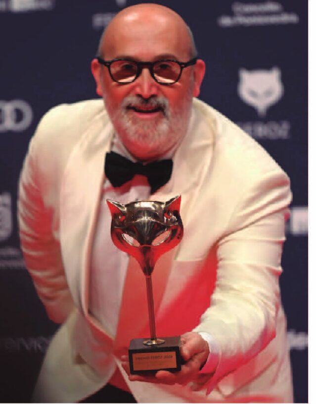 El actor premiado, Javier Cámara, en los Premios Feroz