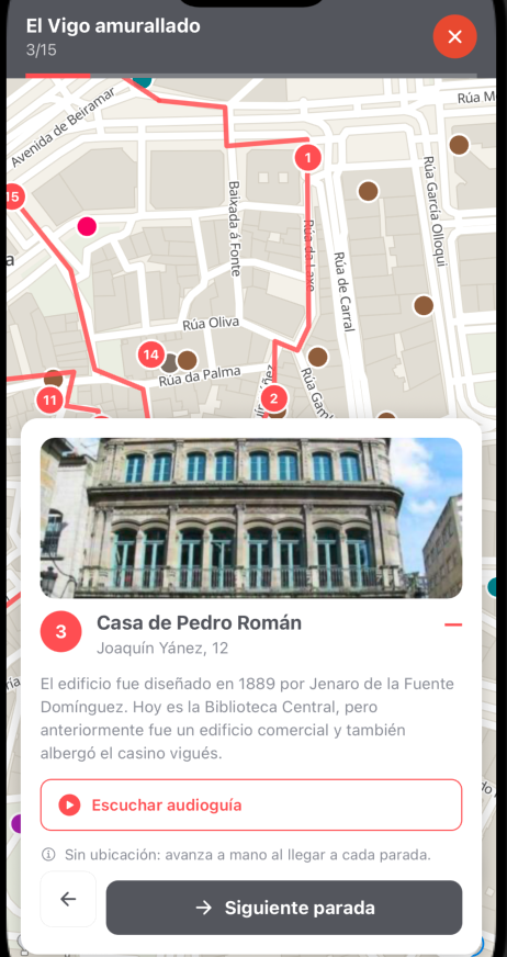 App de rutas autoguiadas de Vigo